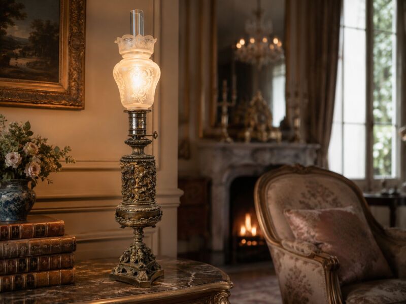 Starožitná stolová lampa Napoleon III